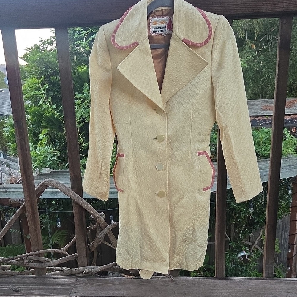 Chic Cream Trench Coat with Pink Accents